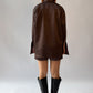 Dunkelbraune Langarm Bluse im Set