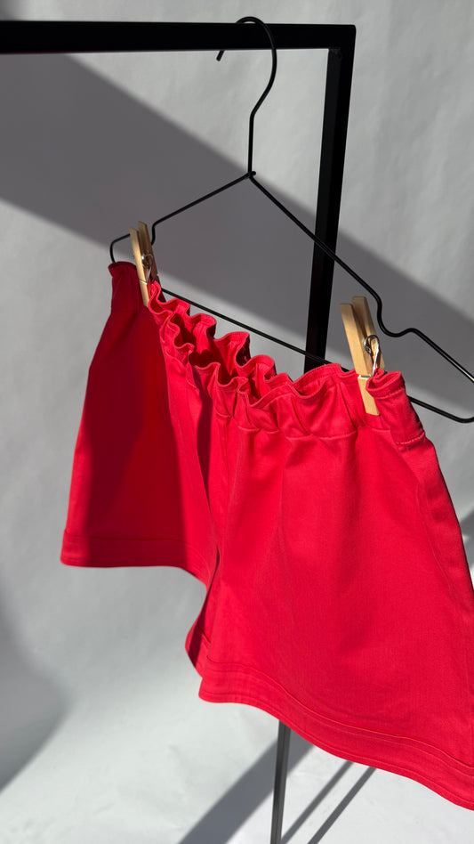 Shorts SARA | washed raspberry pink